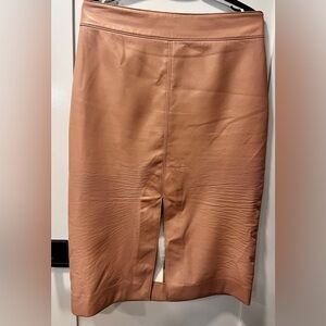 The Aritzia Babaton Vegan Leather Pegu Skirt Pink Rose Blush Size 12